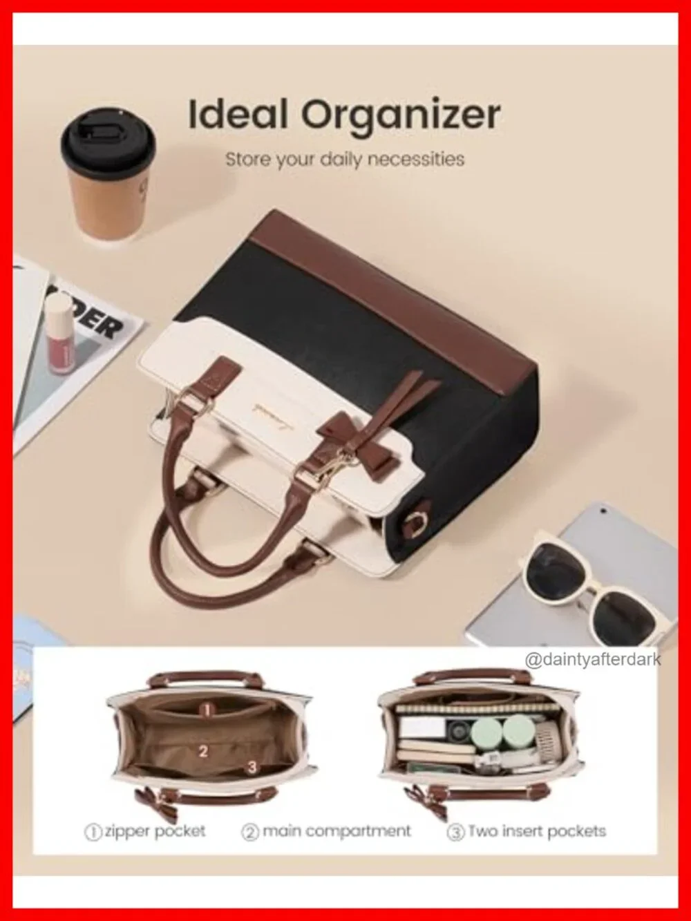 Leather Tote Purse Satchel Handbag with Zipper Bowknot Crossbody Shoulder Bag